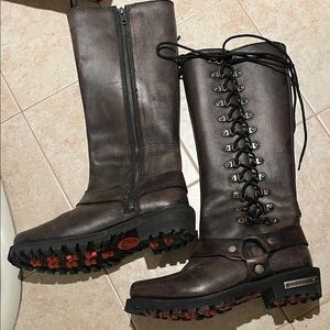 Brown Leather Combat Boots